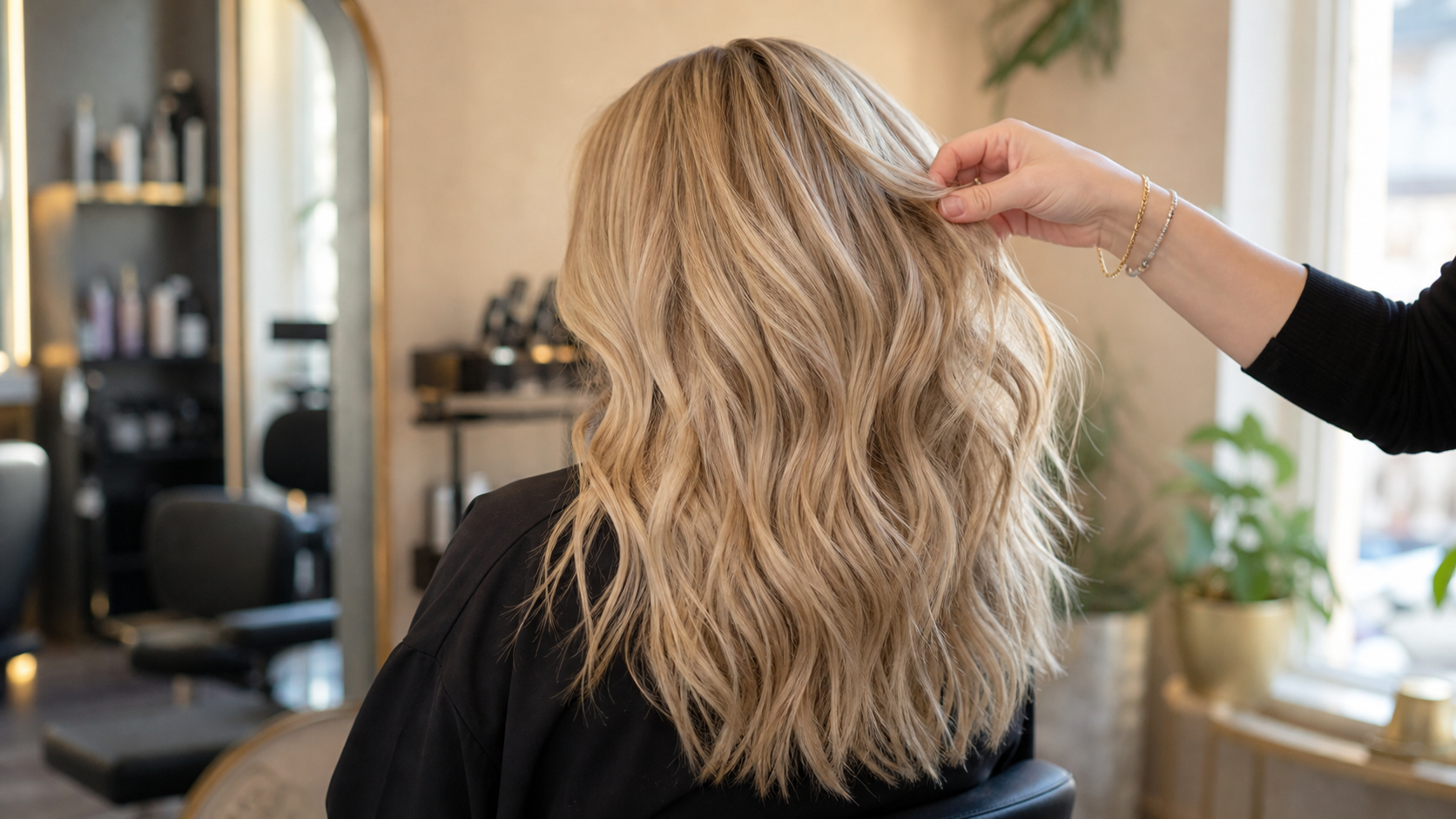 Dimensional blonde hair colour at Fluff Colour Salon in Denver