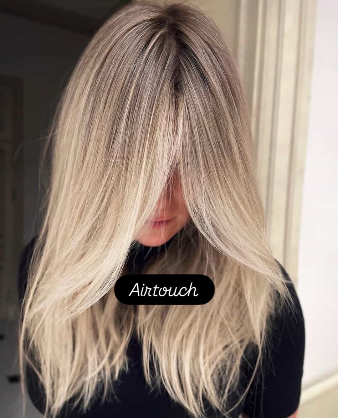 Soft blonde AirTouch colour with blended dimension by Tadas at Fluff in Denver